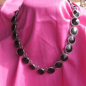 White House Black Market Silver Tone Choker Necklace